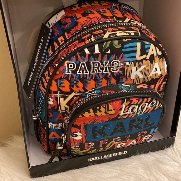 NWT Karl Lagerfeld Paris Cara Mini Backpack w/ Giftbox - Picture 3 of 14